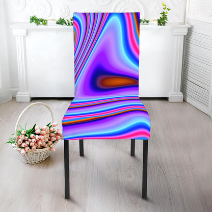 Purple Psychedelic Trippy Print Dining Chair Slipcover