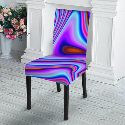 Purple Psychedelic Trippy Print Dining Chair Slipcover