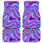 Purple Psychedelic Trippy Print Front and Back Car Floor Mats