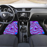 Purple Psychedelic Trippy Print Front and Back Car Floor Mats