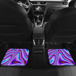 Purple Psychedelic Trippy Print Front and Back Car Floor Mats