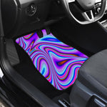 Purple Psychedelic Trippy Print Front and Back Car Floor Mats