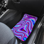 Purple Psychedelic Trippy Print Front and Back Car Floor Mats
