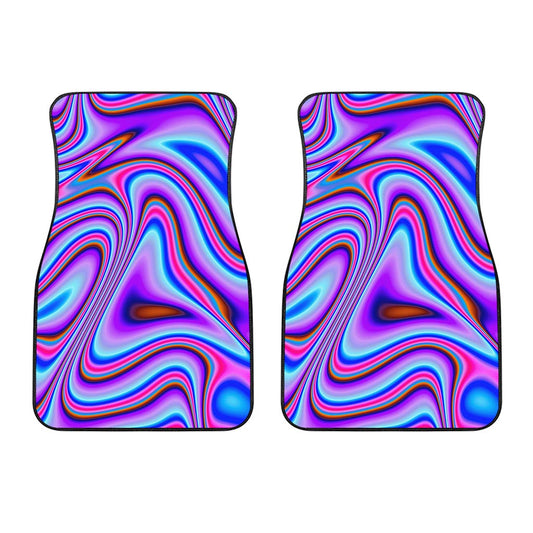 Purple Psychedelic Trippy Print Front Car Floor Mats