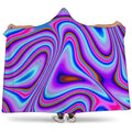 Purple Psychedelic Trippy Print Hooded Blanket