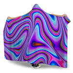 Purple Psychedelic Trippy Print Hooded Blanket