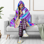 Purple Psychedelic Trippy Print Hooded Blanket