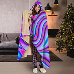 Purple Psychedelic Trippy Print Hooded Blanket