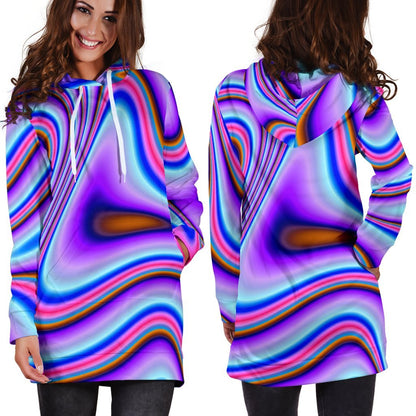 Purple Psychedelic Trippy Print Hoodie Dress GearFrost