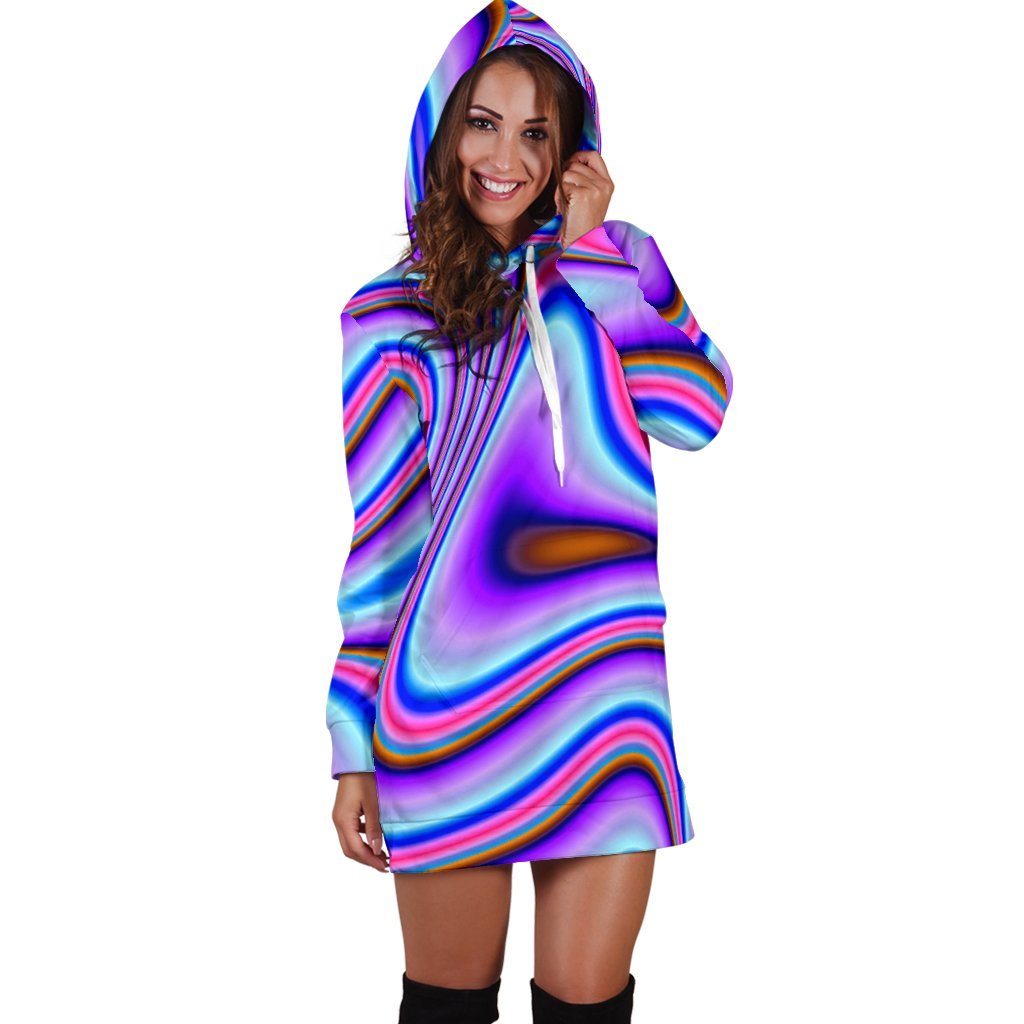 Purple Psychedelic Trippy Print Hoodie Dress GearFrost