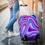 Purple Psychedelic Trippy Print Luggage Cover GearFrost