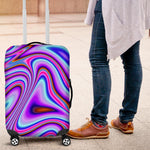 Purple Psychedelic Trippy Print Luggage Cover GearFrost