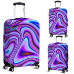 Purple Psychedelic Trippy Print Luggage Cover GearFrost
