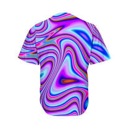 Purple Psychedelic Trippy Print Men's Baseball Jersey