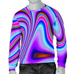Purple Psychedelic Trippy Print Men's Crewneck Sweatshirt GearFrost