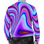 Purple Psychedelic Trippy Print Men's Crewneck Sweatshirt GearFrost
