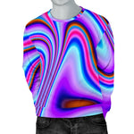 Purple Psychedelic Trippy Print Men's Crewneck Sweatshirt GearFrost