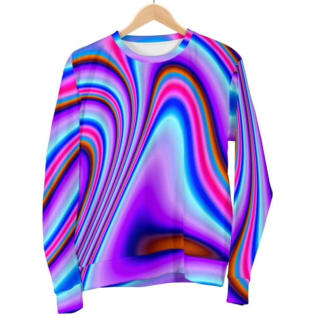 Purple Psychedelic Trippy Print Men's Crewneck Sweatshirt GearFrost