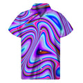 Purple Psychedelic Trippy Print Men's Short Sleeve Shirt