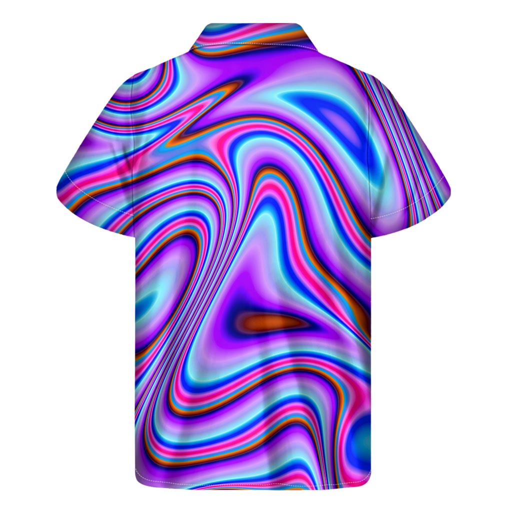 Purple Psychedelic Trippy Print Men's Short Sleeve Shirt