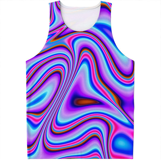 Purple Psychedelic Trippy Print Men's Tank Top