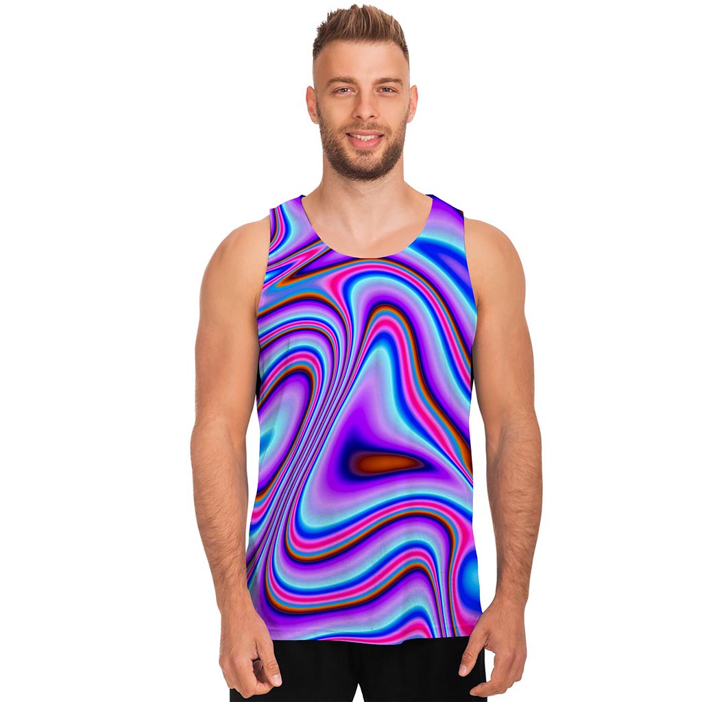 Purple Psychedelic Trippy Print Men's Tank Top