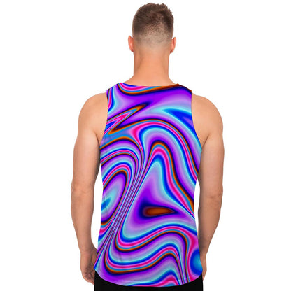 Purple Psychedelic Trippy Print Men's Tank Top