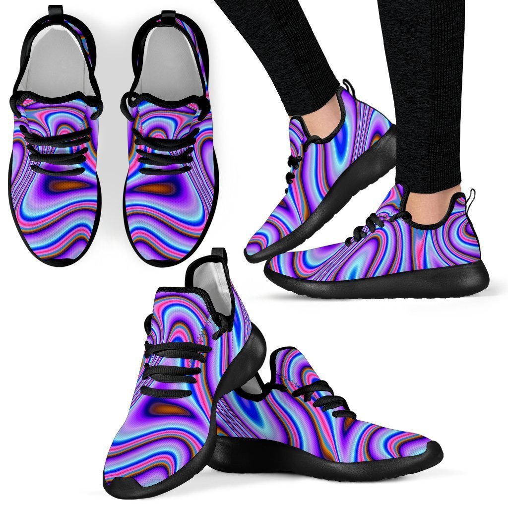 Purple Psychedelic Trippy Print Mesh Knit Shoes GearFrost