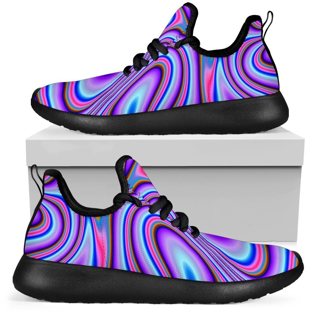 Purple Psychedelic Trippy Print Mesh Knit Shoes GearFrost