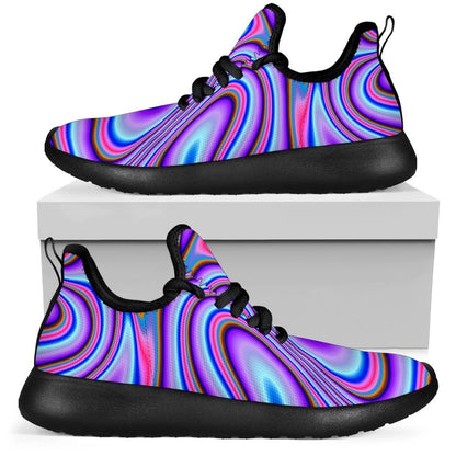 Purple Psychedelic Trippy Print Mesh Knit Shoes GearFrost