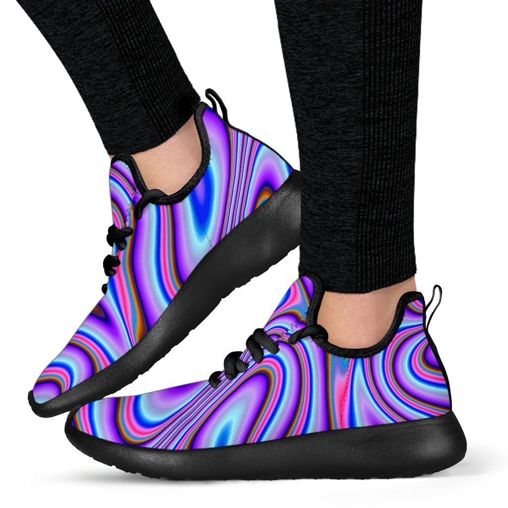 Purple Psychedelic Trippy Print Mesh Knit Shoes GearFrost