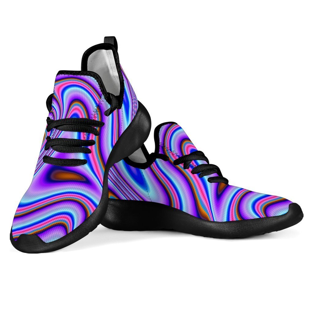 Purple Psychedelic Trippy Print Mesh Knit Shoes GearFrost