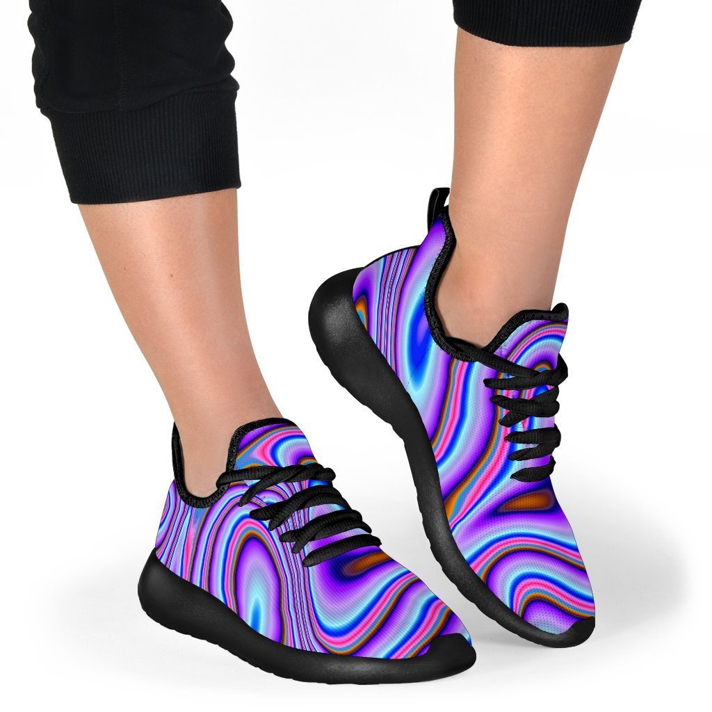 Purple Psychedelic Trippy Print Mesh Knit Shoes GearFrost
