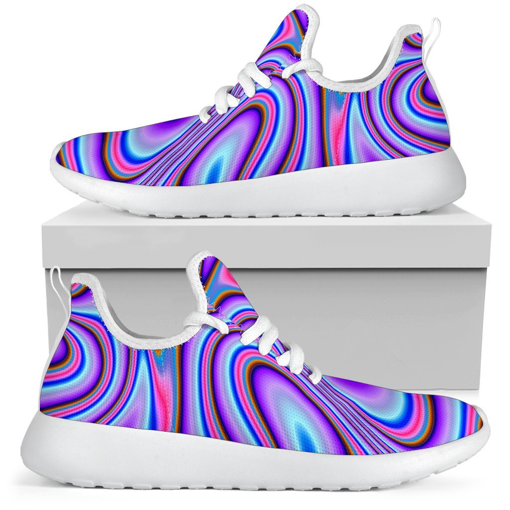 Purple Psychedelic Trippy Print Mesh Knit Shoes GearFrost