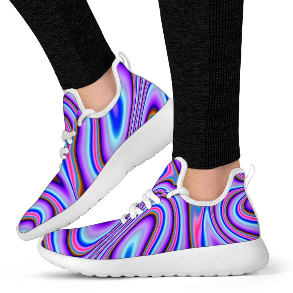 Purple Psychedelic Trippy Print Mesh Knit Shoes GearFrost