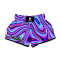 Purple Psychedelic Trippy Print Muay Thai Boxing Shorts