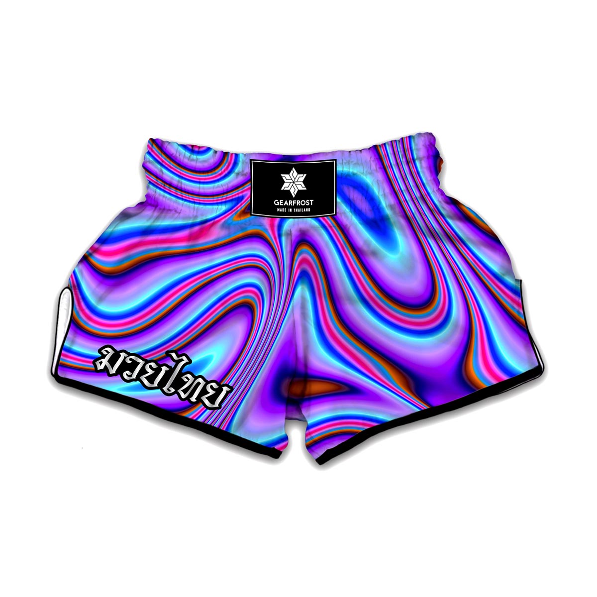Purple Psychedelic Trippy Print Muay Thai Boxing Shorts