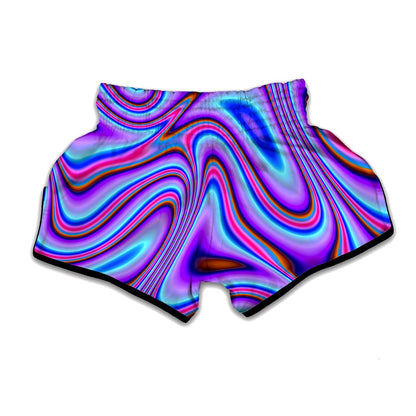 Purple Psychedelic Trippy Print Muay Thai Boxing Shorts