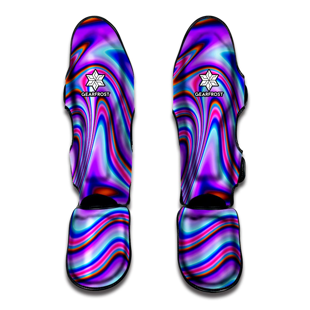 Purple Psychedelic Trippy Print Muay Thai Shin Guard
