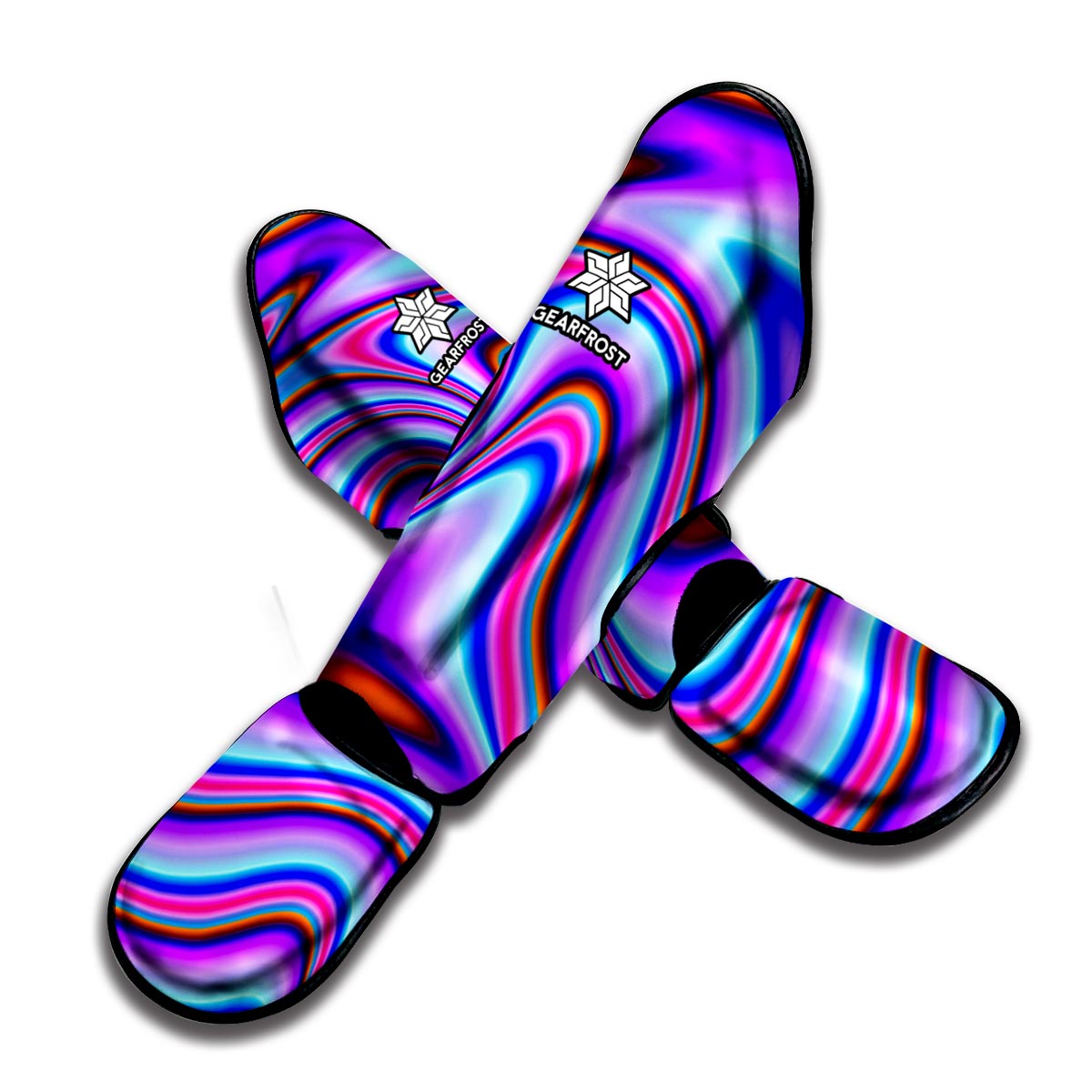 Purple Psychedelic Trippy Print Muay Thai Shin Guard
