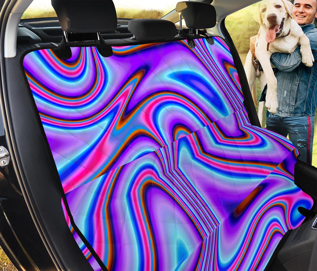 Purple Psychedelic Trippy Print Pet Car Back Seat Cover