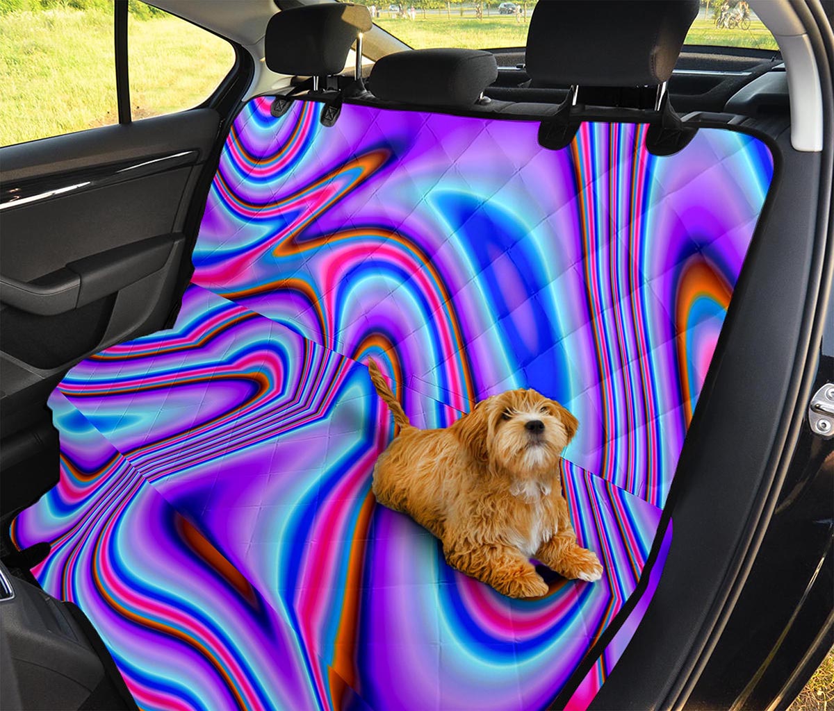 Purple Psychedelic Trippy Print Pet Car Back Seat Cover