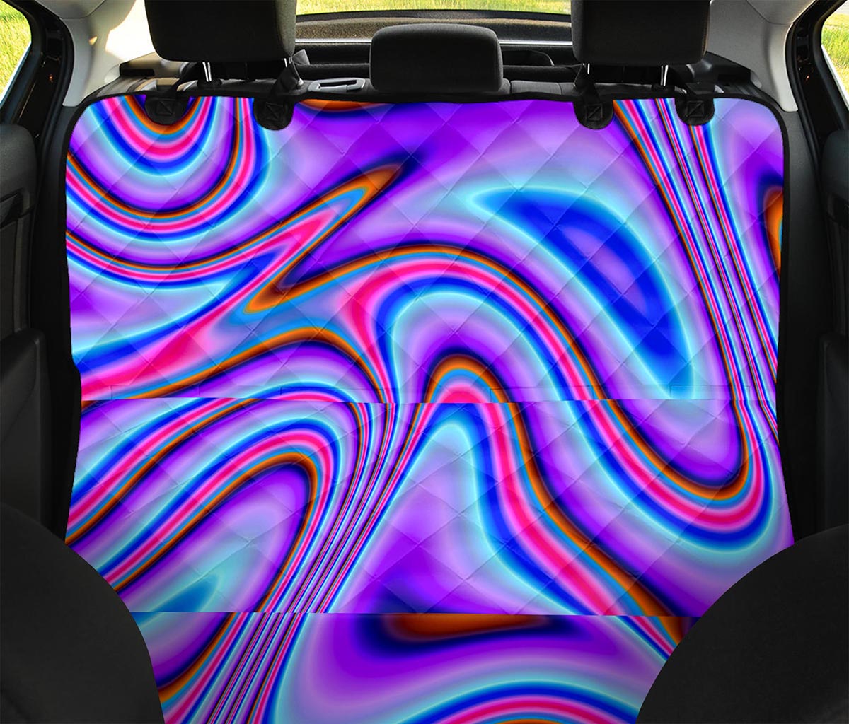 Purple Psychedelic Trippy Print Pet Car Back Seat Cover