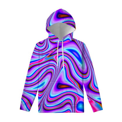 Purple Psychedelic Trippy Print Pullover Hoodie
