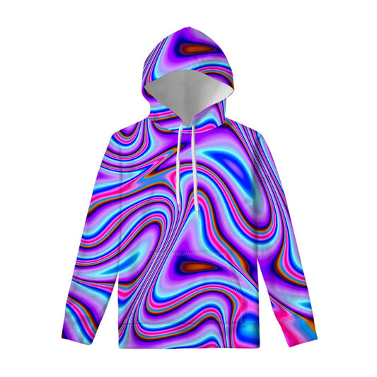 Purple Psychedelic Trippy Print Pullover Hoodie
