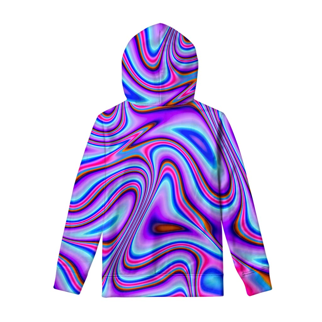 Purple Psychedelic Trippy Print Pullover Hoodie