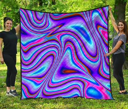 Purple Psychedelic Trippy Print Quilt