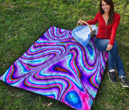 Purple Psychedelic Trippy Print Quilt