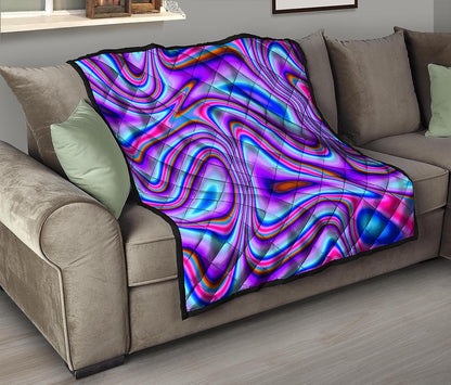 Purple Psychedelic Trippy Print Quilt