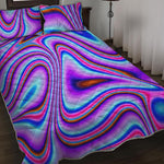 Purple Psychedelic Trippy Print Quilt Bed Set